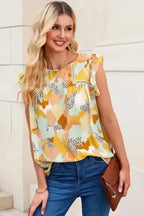 Abstract Printed Long Sleeve Blouse - Fashionfitz