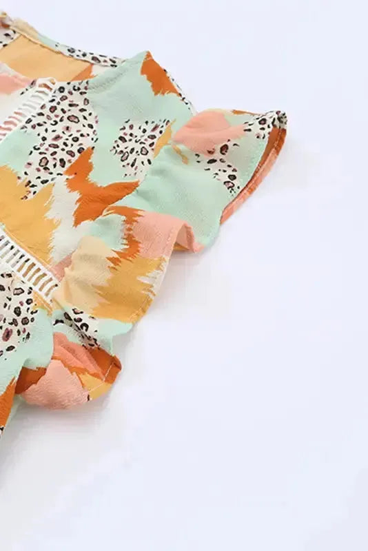 Abstract Printed Long Sleeve Blouse - Fashionfitz