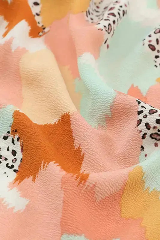 Abstract Printed Long Sleeve Blouse - Fashionfitz