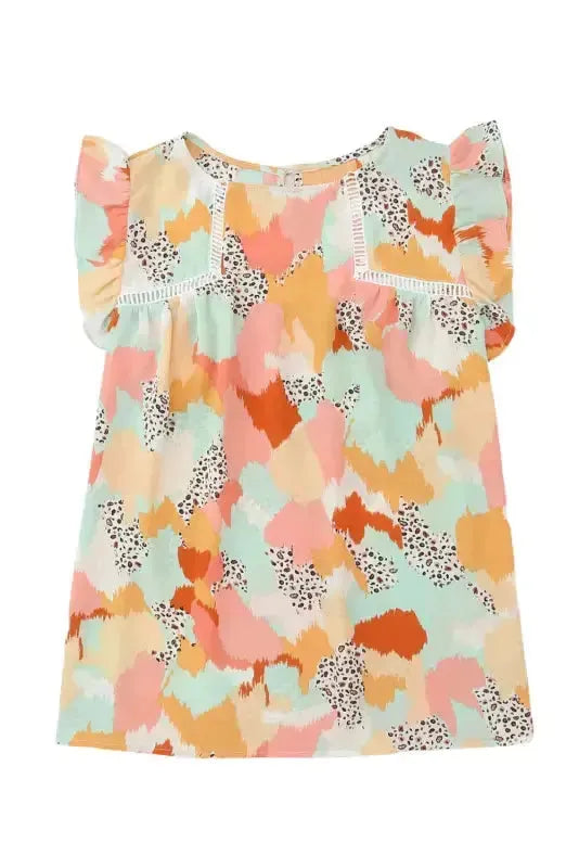 Abstract Printed Long Sleeve Blouse - Fashionfitz