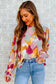 Abstract printed long sleeve blouse - blouses