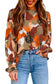 Abstract printed long sleeve blouse - blouses