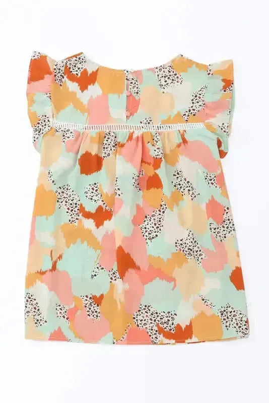 Abstract Printed Long Sleeve Blouse - Fashionfitz