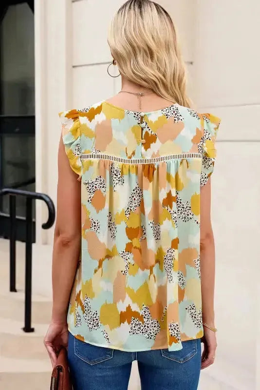 Abstract Printed Long Sleeve Blouse - Fashionfitz
