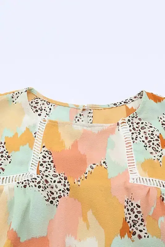 Abstract Printed Long Sleeve Blouse - Fashionfitz