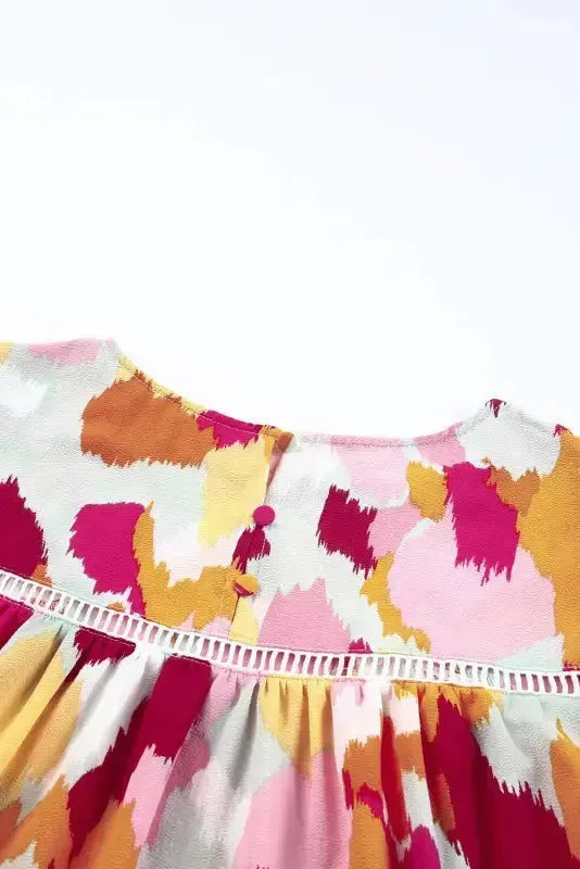 Abstract Printed Long Sleeve Blouse - Fashionfitz