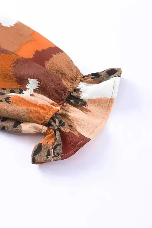 Abstract Printed Long Sleeve Blouse - Fashionfitz