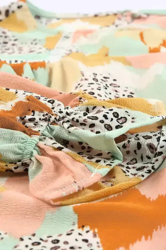 Abstract Printed Long Sleeve Blouse - Fashionfitz