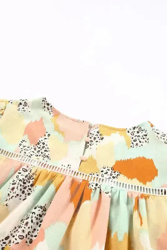 Abstract Printed Long Sleeve Blouse - Fashionfitz