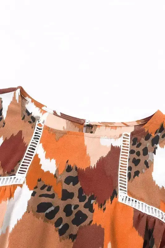 Abstract Printed Long Sleeve Blouse - Fashionfitz