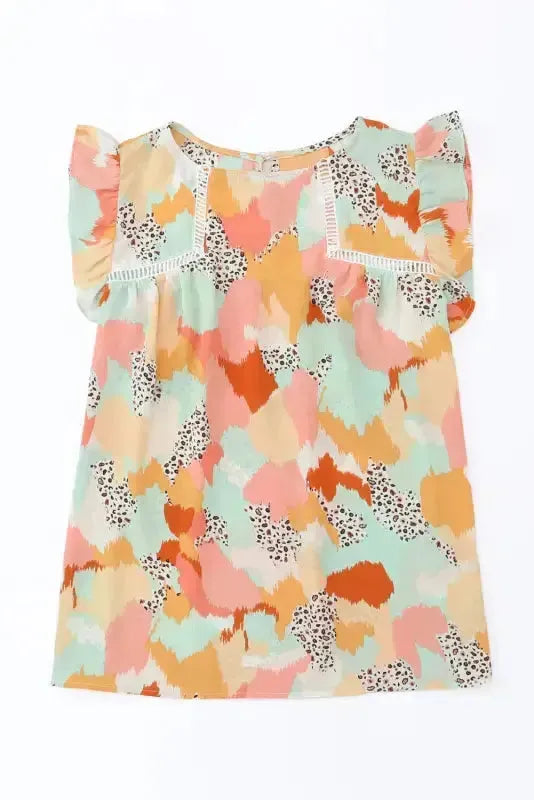 Abstract Printed Long Sleeve Blouse - Fashionfitz