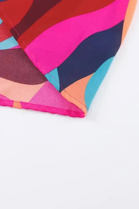 Abstract Puff Sleeve Mini Dress - Fashionfitz