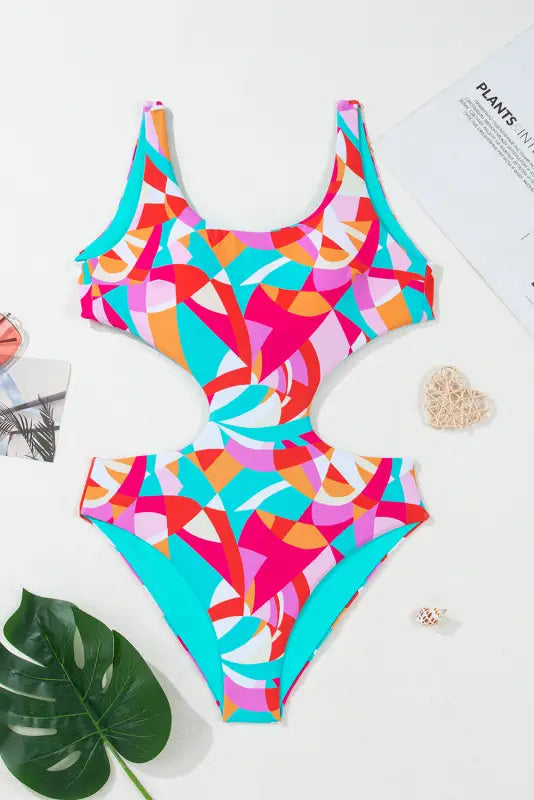 Abstract reversible swimsuit - one-piece