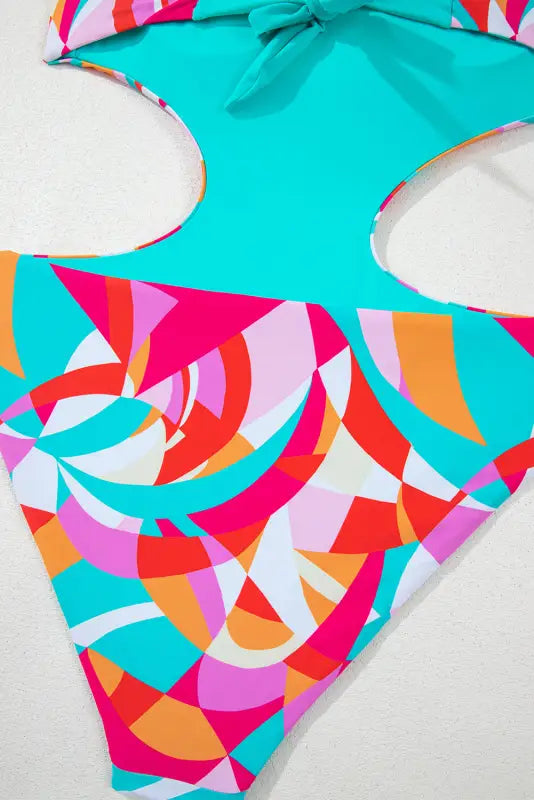 Abstract reversible swimsuit - one-piece