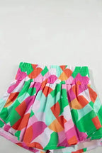 Abstract Smock Waist Casual Shorts - Fashionfitz