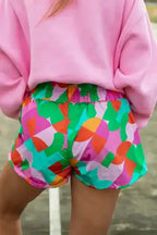 Abstract Smock Waist Casual Shorts - Fashionfitz