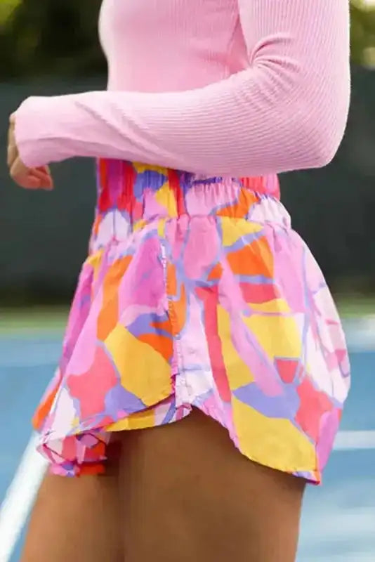 Abstract Smock Waist Casual Shorts - Fashionfitz