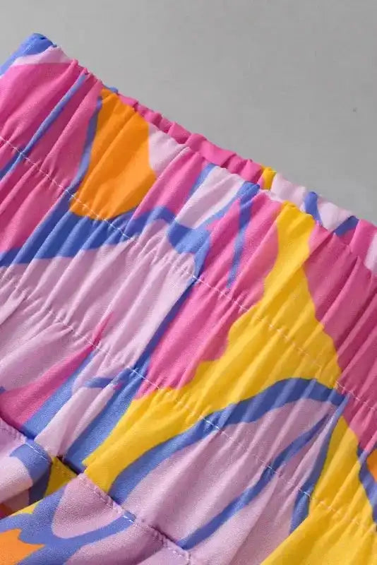 Abstract Smock Waist Casual Shorts - Fashionfitz