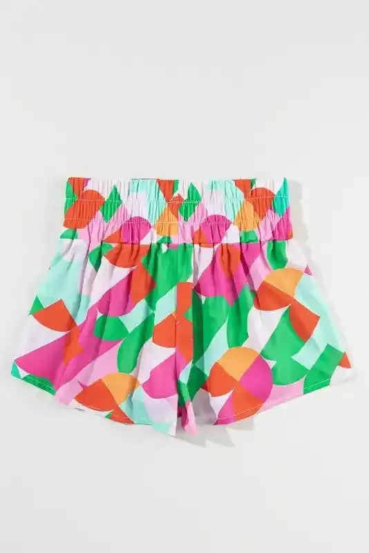 Abstract Smock Waist Casual Shorts - Fashionfitz