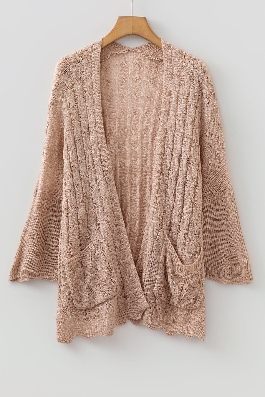 Hollowed Pattern Knit Drop Shoulder Cardigan Women UK
