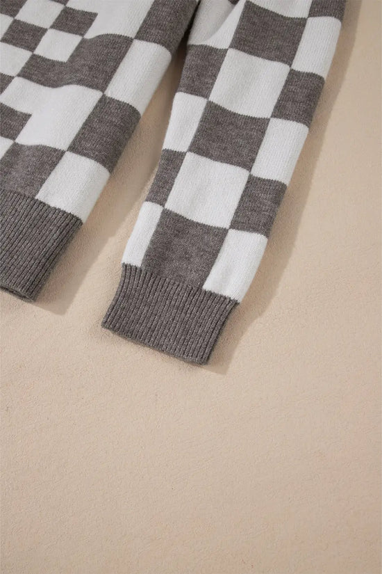 Smoky plaid soft knit jumper sweaters