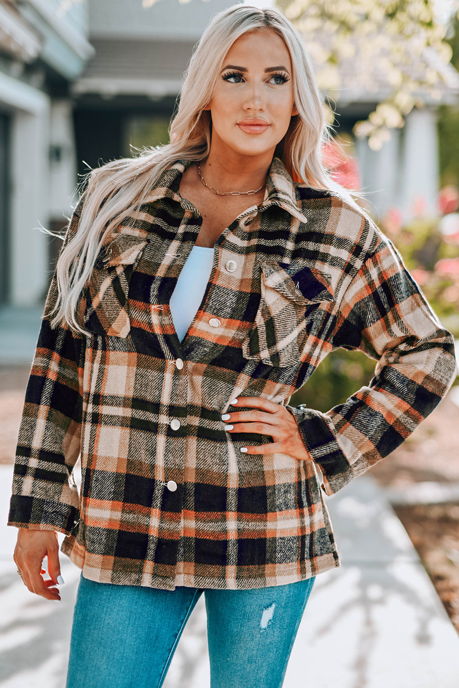 Oversized Plaid Shacket Women UK