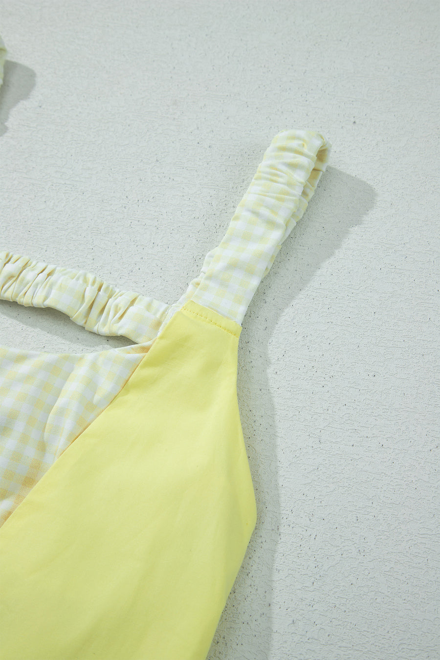 Gingham Patchwork Faux Two Piece Loose Mini Dress Women UK