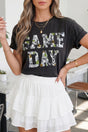 Black Camo Game Day Short Sleeve T-Shirt Women UK