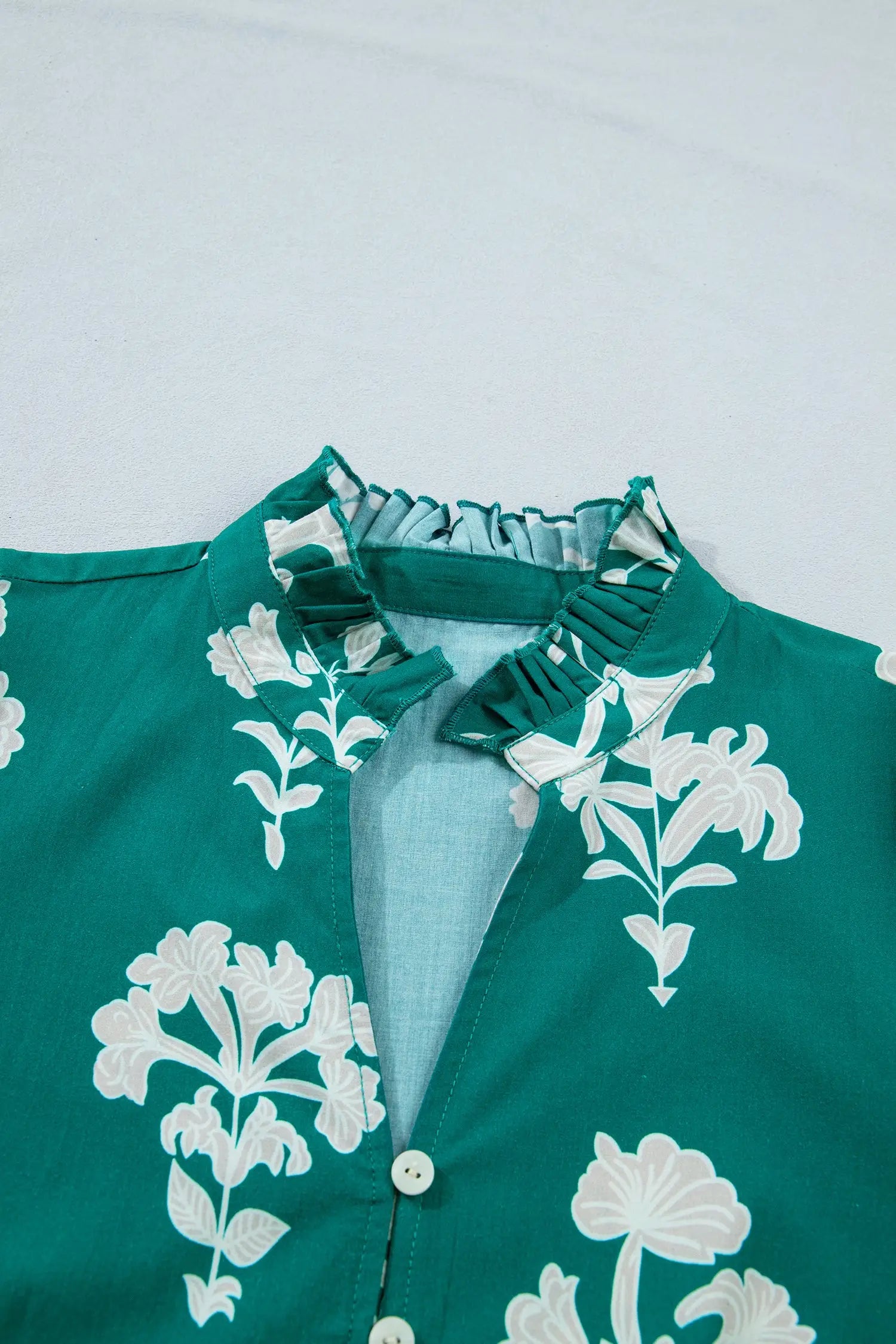 Floral frilled v-neck puff sleeve mini dress dresses