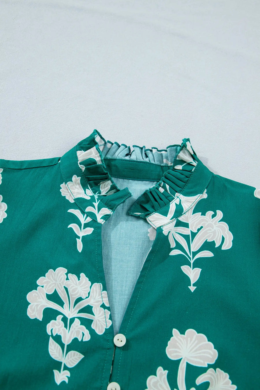 Floral frilled v-neck puff sleeve mini dress dresses
