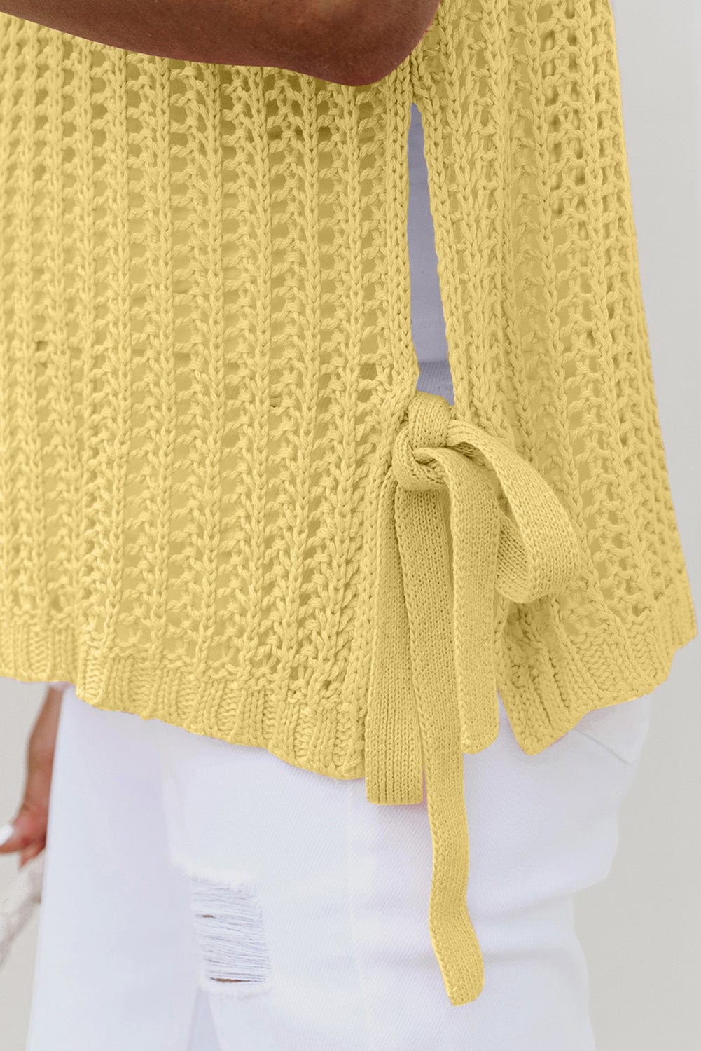 Short Sleeve Sweaters Soft Hue Crochet Top
