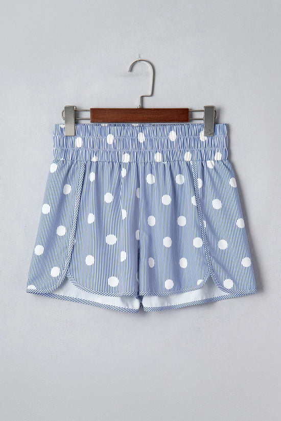Women's polka dot high waist shorts side view casual