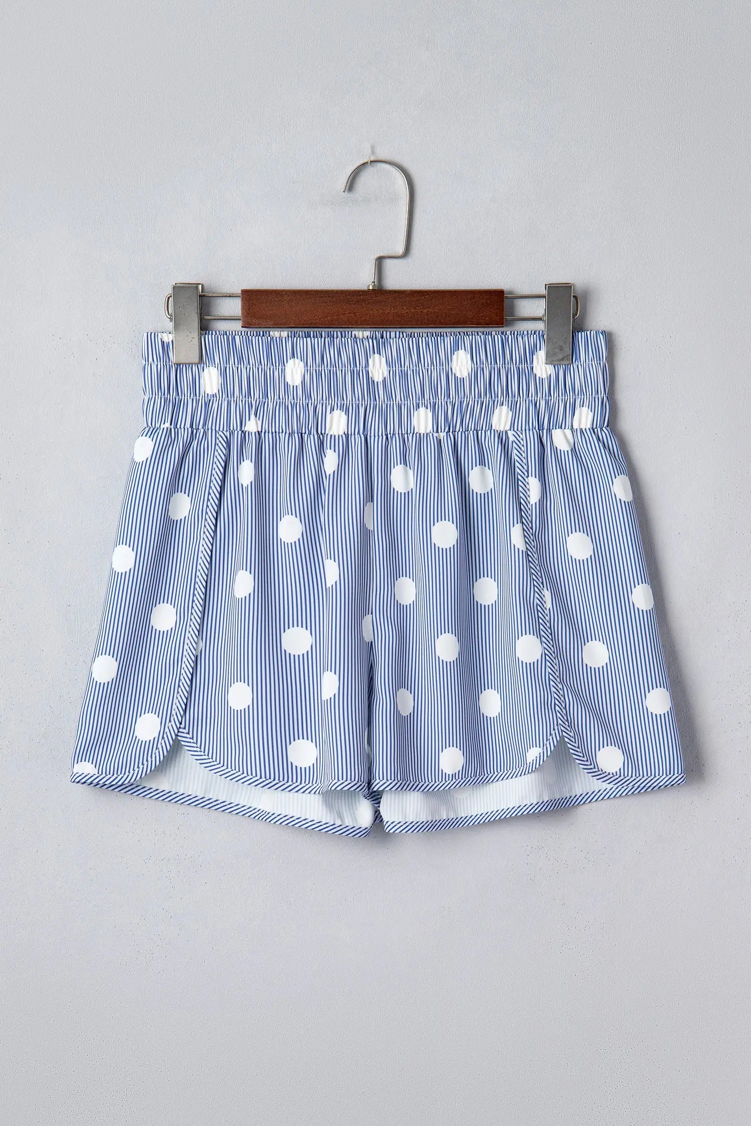 Women's polka dot high waist shorts side view casual