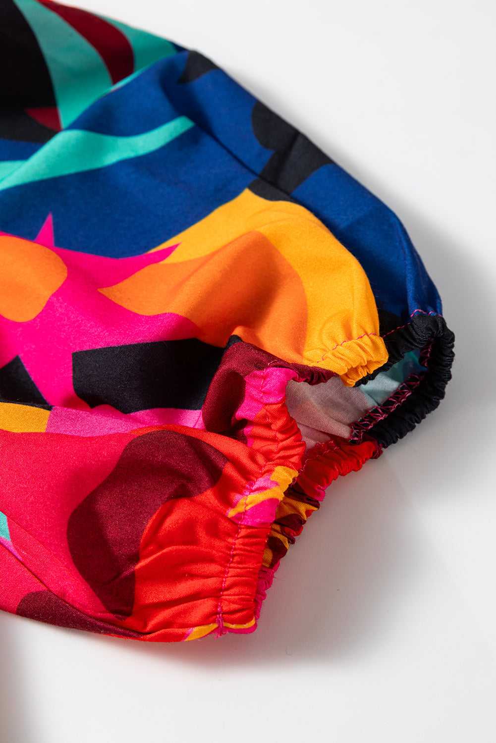 Abstract Floral Babydoll Blouse