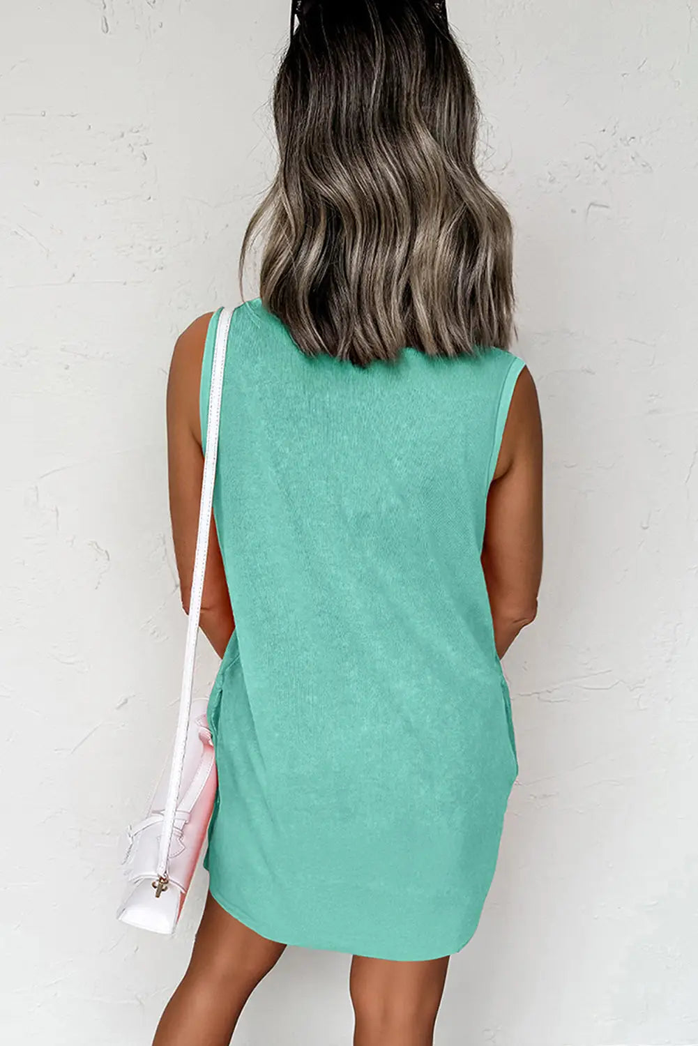 Phalaenopsis mineral wash tank mini dress with pockets