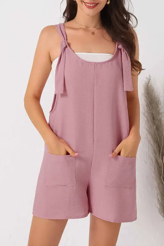 Adjustable straps textured romper - rompers