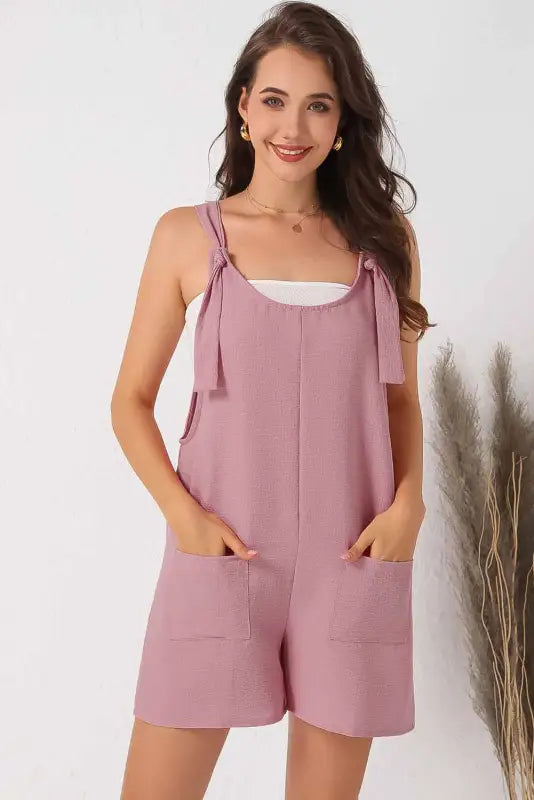 Adjustable straps textured romper - rompers