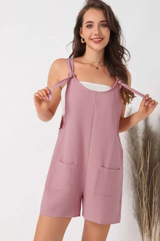 Adjustable straps textured romper - rompers