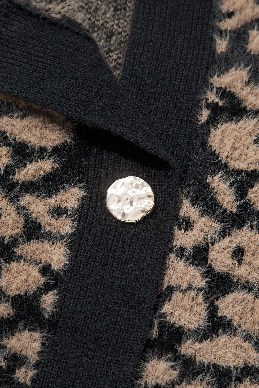 Leopard Print Knit Sleeveless Sweater Vest