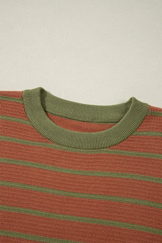 Stripe hug sweater - stylish loose fit | cozy design