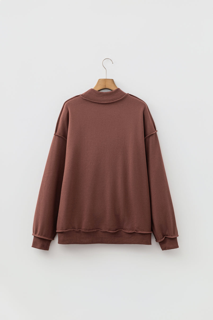 Drop Shoulder Reversible Mock Neck Sweatshirt Women UK