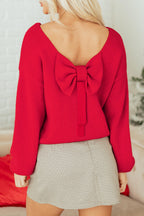 Festive Bow‑Back Backless Jumper
