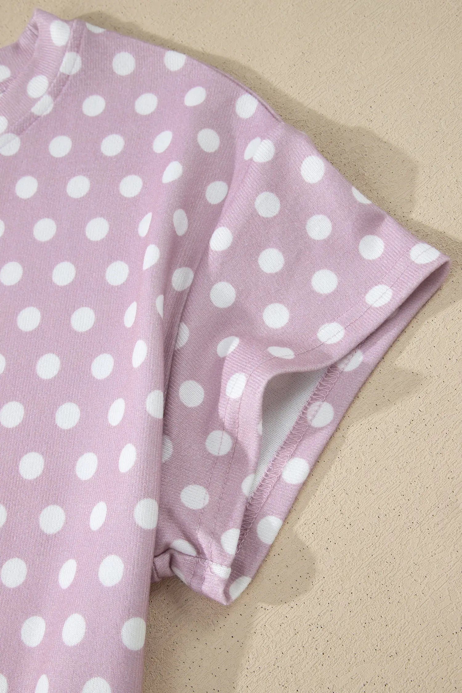 Polka dot print round neck short sleeve top & shorts co-ord set outfit sets