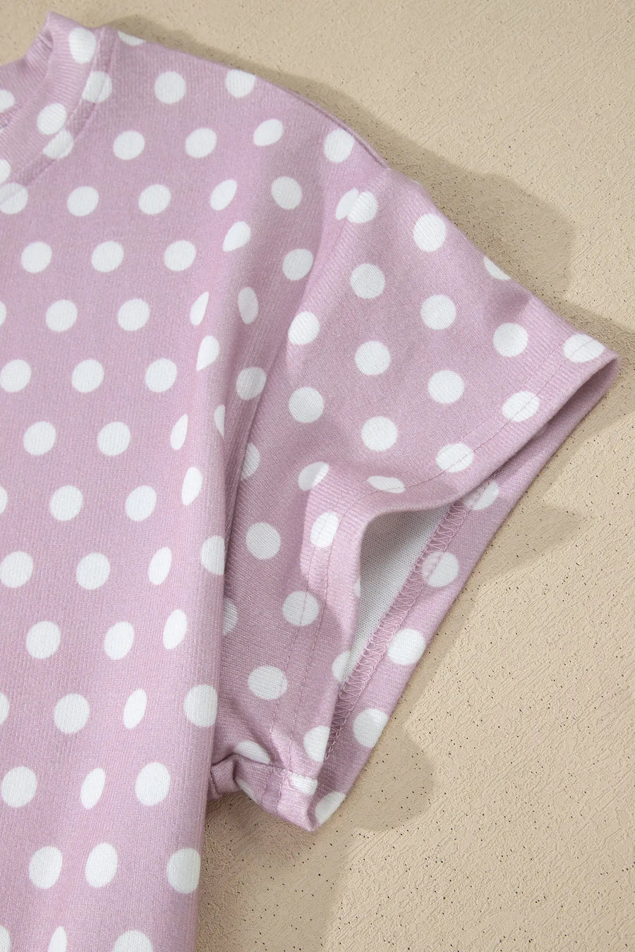 Women's purple polka dot set model shot casual