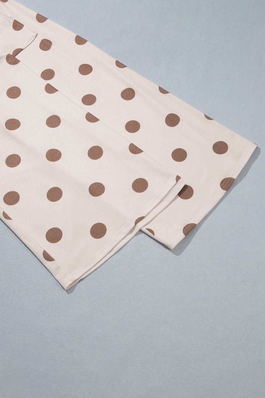 Brown Polka Dot Wide Leg Elastic Waist Casual Pants Women UK