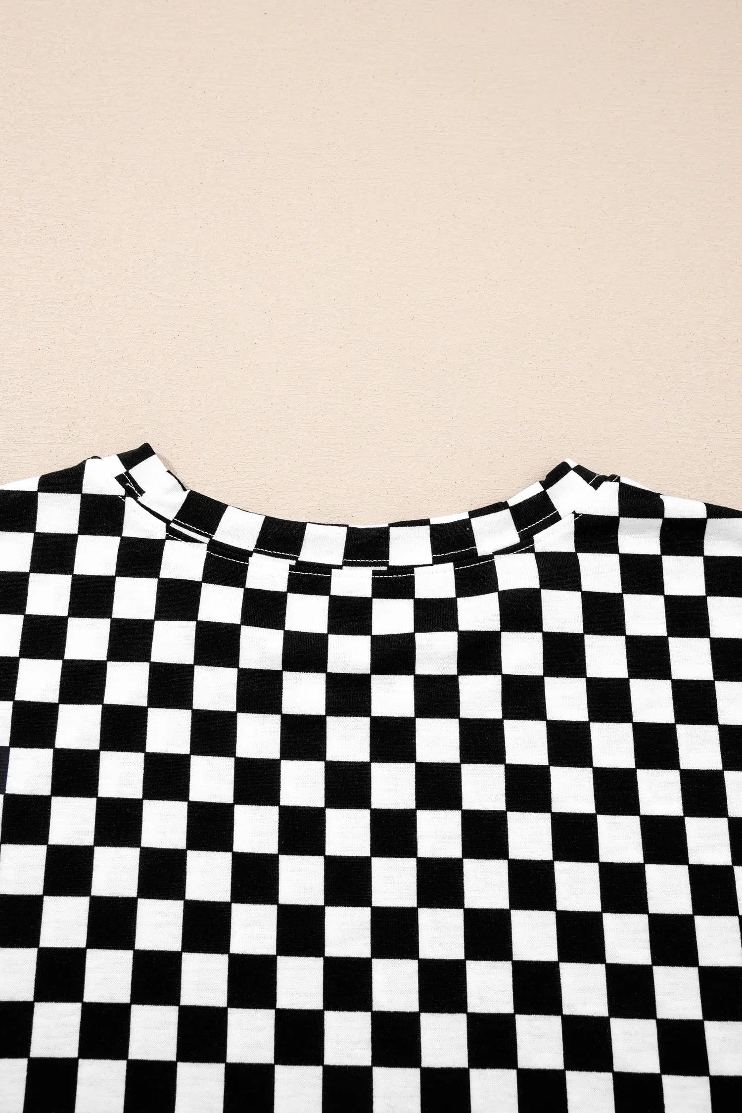 Checkered print half sleeve tee & lounge pants 2-piece loungewear set