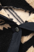 Black Aztec plush pullover close-up