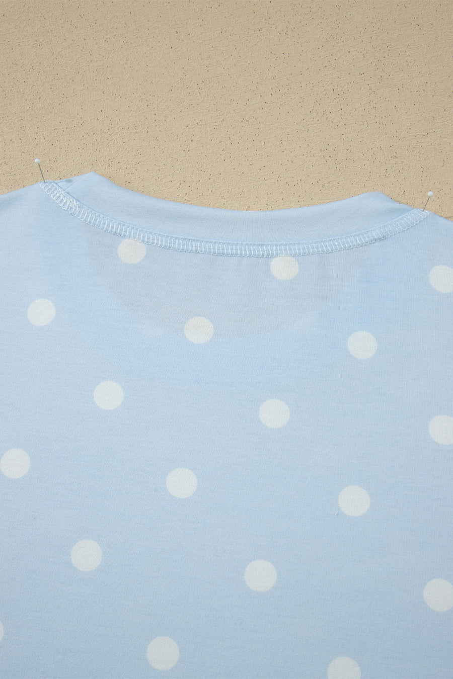 Polka Dot Exposed Seam Loose Tee Drawstring Shorts Two-Piece Set