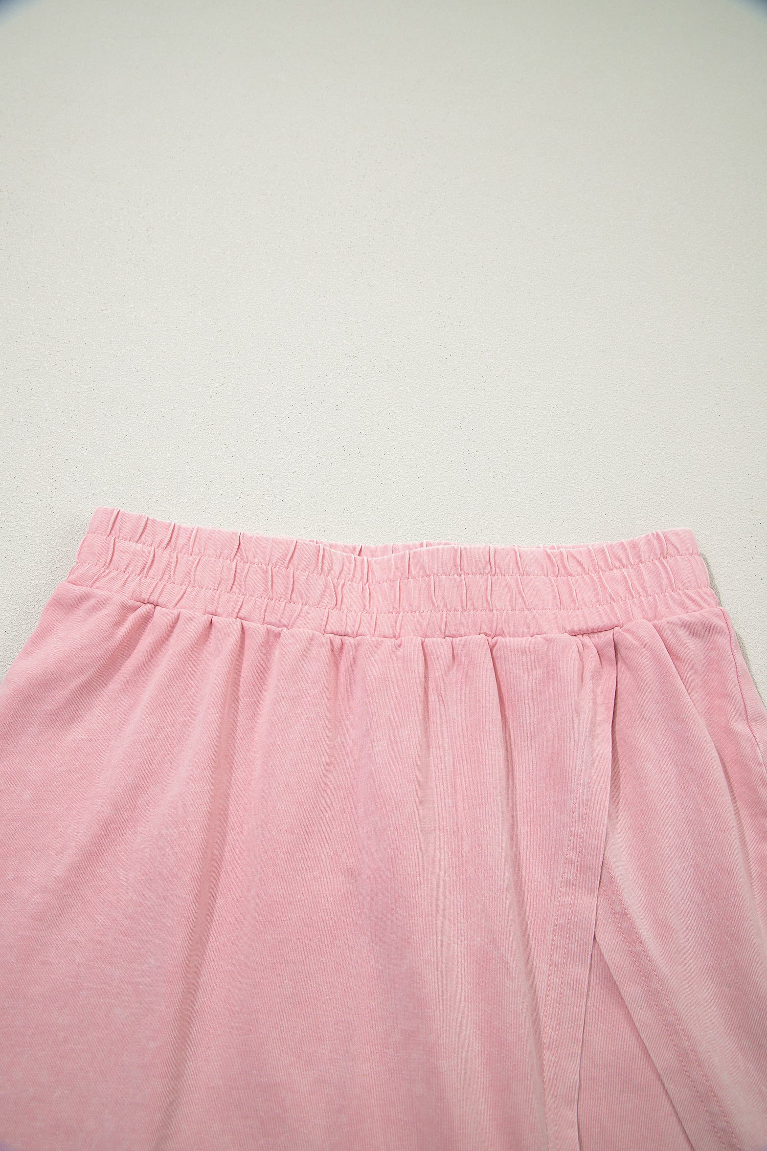 Mineral Wash V-Neck Tee Skort Set Two Piece Co-Ord High Waist Split Mini