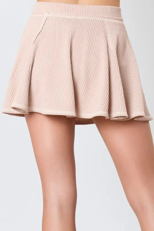 Airy corded mini skirt co-ord set | fashionfitz